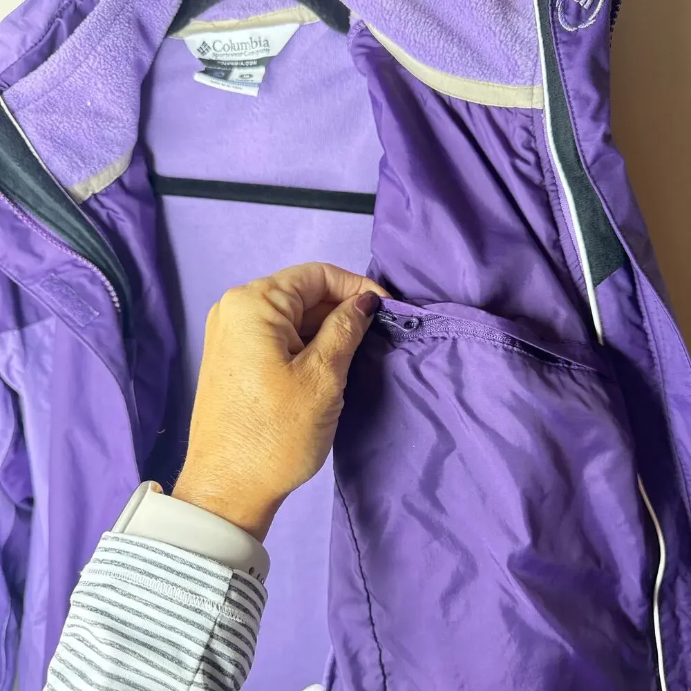 Columbia Woman's Purple 3-in-1‎ Interchange Jacket Medium Waterproof Hiking